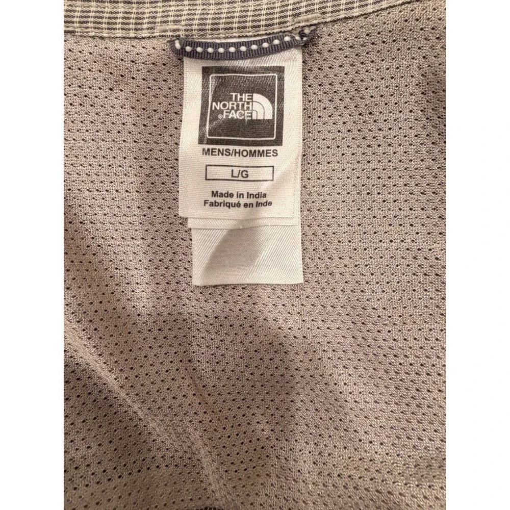 The North Face Men's Short Sleeve Button Up‎ Shirt L Gray Lightweight Mesh Lined